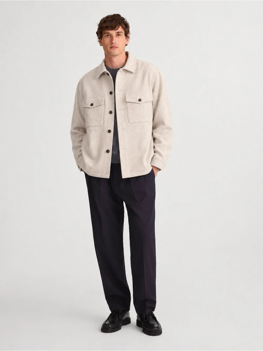 Abercrombie & Fitch Soft A&F Collection Cotton Blend Shirt Jacket Shacket Size L